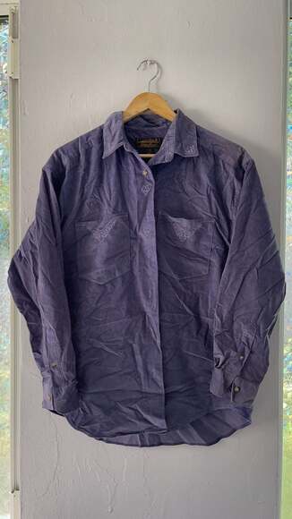 Eddie Bauer Tops - Vintage Eddie Bauer Purple Corduroy Long Sleeve Shirt with Embroidery, Size S